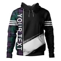 ScotsTee Shop Scottish MacArthur of Milton Modern Clan Crest Tartan Hoodie Quarter Personalized