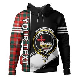 ScotsTee Shop Scottish MacDonald of Glenaladale (Donald of Glenaladale) 2006 Modern Clan Crest Tartan Hoodie Quarter Personalized