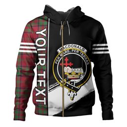 ScotsTee Shop Scottish MacDonald of Glencoe (Donald of Glencoe) Modern Clan Crest Tartan Hoodie Quarter Personalized