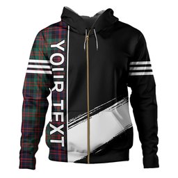 ScotsTee Shop Scottish MacDonald (Donald) Modern Clan Crest Tartan Hoodie Quarter Personalized