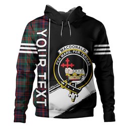 ScotsTee Shop Scottish MacDonald (Donald) Modern Clan Crest Tartan Hoodie Quarter Personalized
