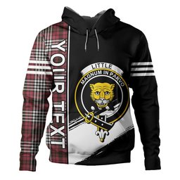 ScotsTee Shop Scottish Little of Morton Rigg Weathered Clan Crest Tartan Hoodie Quarter Personalized