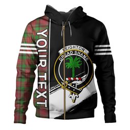 ScotsTee Shop Scottish Leighton Ancient Clan Crest Tartan Hoodie Quarter Personalized