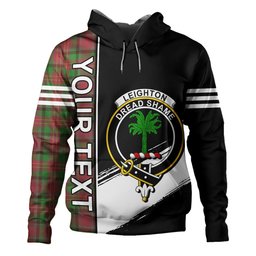 ScotsTee Shop Scottish Leighton Ancient Clan Crest Tartan Hoodie Quarter Personalized