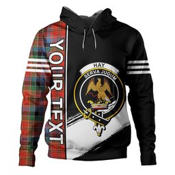 ScotsTee Shop Scottish Hay and Leith Ancient Clan Crest Tartan Hoodie Quarter Personalized