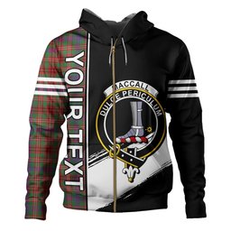 ScotsTee Shop Scottish MacCall (MacColl) Modern Clan Crest Tartan Hoodie Quarter Personalized