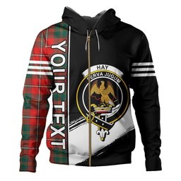 ScotsTee Shop Scottish Hay Modern Clan Crest Tartan Hoodie Quarter Personalized