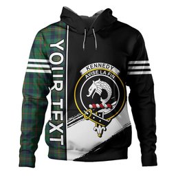 ScotsTee Shop Scottish Kennedy Modern Clan Crest Tartan Hoodie Quarter Personalized