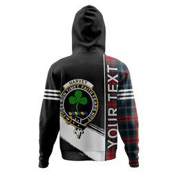 ScotsTee Shop Scottish Harvey Modern Clan Crest Tartan Hoodie Quarter Personalized