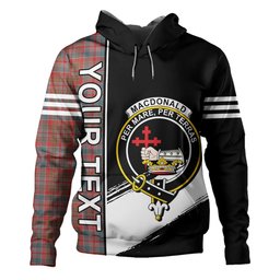 ScotsTee Shop Scottish MacDonald of Boisdale (Donald Boisdale) Weathered Clan Crest Tartan Hoodie Quarter Personalized