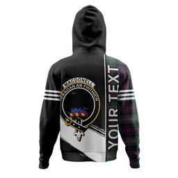 ScotsTee Shop Scottish MacDonell of Glengarry Modern Clan Crest Tartan Hoodie Quarter Personalized