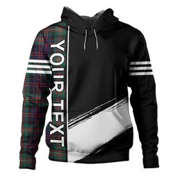 ScotsTee Shop Scottish MacDonell of Glengarry Modern Clan Crest Tartan Hoodie Quarter Personalized