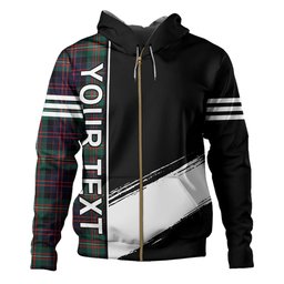 ScotsTee Shop Scottish MacDonell of Glengarry Modern Clan Crest Tartan Hoodie Quarter Personalized