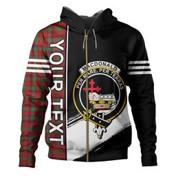ScotsTee Shop Scottish MacDonald of Aird & Valley (Donald of Aird & Valley) Modern Clan Crest Tartan Hoodie Quarter Personalized