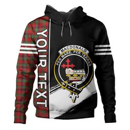 ScotsTee Shop Scottish MacDonald of Aird & Valley (Donald of Aird & Valley) Modern Clan Crest Tartan Hoodie Quarter Personalized