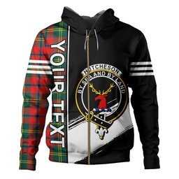 ScotsTee Shop Scottish Hutcheson Modern Clan Crest Tartan Hoodie Quarter Personalized