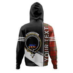 ScotsTee Shop Scottish MacDonell of Keppoch Modern Clan Crest Tartan Hoodie Quarter Personalized