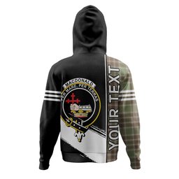 ScotsTee Shop Scottish MacDonald Lord of the Isles; Hunting Weathered Clan Crest Tartan Hoodie Quarter Personalized