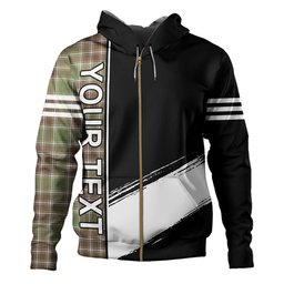 ScotsTee Shop Scottish MacDonald Lord of the Isles; Hunting Weathered Clan Crest Tartan Hoodie Quarter Personalized