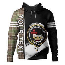 ScotsTee Shop Scottish MacDonald Lord of the Isles; Hunting Weathered Clan Crest Tartan Hoodie Quarter Personalized