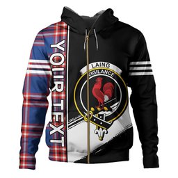ScotsTee Shop Scottish Laing of Archiestown (Lang of Archiestown) Modern Clan Crest Tartan Hoodie Quarter Personalized