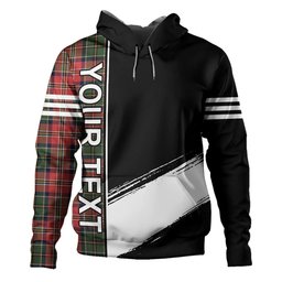ScotsTee Shop Scottish MacCulloch Ancient Clan Crest Tartan Hoodie Quarter Personalized