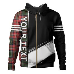 ScotsTee Shop Scottish MacCulloch Ancient Clan Crest Tartan Hoodie Quarter Personalized