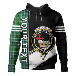 ScotsTee Shop Scottish MacDonald Lord of the Isles; Hunting Ancient Clan Crest Tartan Hoodie Quarter Personalized