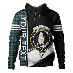 ScotsTee Shop Scottish Lamont Ancient Clan Crest Tartan Hoodie Quarter Personalized