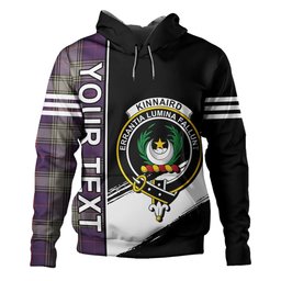ScotsTee Shop Scottish Kinnaird Weathered Clan Crest Tartan Hoodie Quarter Personalized