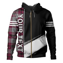 ScotsTee Shop Scottish Little of Morton Rigg Modern Clan Crest Tartan Hoodie Quarter Personalized
