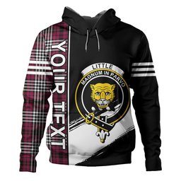 ScotsTee Shop Scottish Little of Morton Rigg Modern Clan Crest Tartan Hoodie Quarter Personalized