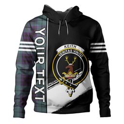 ScotsTee Shop Scottish Keith (Marshall) Weathered Clan Crest Tartan Hoodie Quarter Personalized