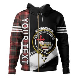 ScotsTee Shop Scottish MacDonald Sir John A (Donald Sir John A) Weathered Clan Crest Tartan Hoodie Quarter Personalized