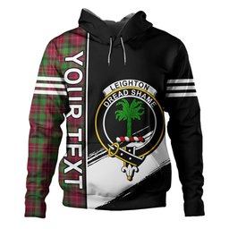 ScotsTee Shop Scottish Leighton Modern Clan Crest Tartan Hoodie Quarter Personalized