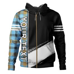 ScotsTee Shop Scottish Laing (Lang) Ancient Clan Crest Tartan Hoodie Quarter Personalized