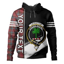 ScotsTee Shop Scottish Leighton Weathered Clan Crest Tartan Hoodie Quarter Personalized