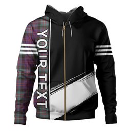 ScotsTee Shop Scottish MacDonell of Glengarry Weathered Clan Crest Tartan Hoodie Quarter Personalized
