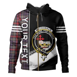 ScotsTee Shop Scottish MacDonald of P.E. Island (Donald of P.E. Island) Weathered Clan Crest Tartan Hoodie Quarter Personalized