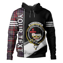 ScotsTee Shop Scottish MacDonald of P.E. Island (Donald of P.E. Island) Weathered Clan Crest Tartan Hoodie Quarter Personalized