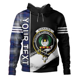ScotsTee Shop Scottish Kinnaird Modern Clan Crest Tartan Hoodie Quarter Personalized