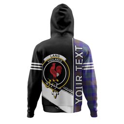 ScotsTee Shop Scottish Lang (Laing) Weathered Clan Crest Tartan Hoodie Quarter Personalized