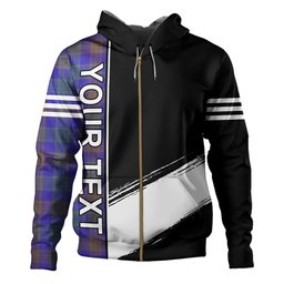 ScotsTee Shop Scottish Lang (Laing) Weathered Clan Crest Tartan Hoodie Quarter Personalized