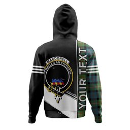 ScotsTee Shop Scottish MacDonell of Glengarry Ancient Clan Crest Tartan Hoodie Quarter Personalized