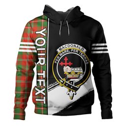 ScotsTee Shop Scottish MacDonald of Glenaladale (Donald of Glenaladale) 2006 Ancient Clan Crest Tartan Hoodie Quarter Personalized