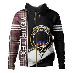 ScotsTee Shop Scottish MacDonell of Glengarry Dress Modern Clan Crest Tartan Hoodie Quarter Personalized