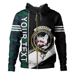 ScotsTee Shop Scottish Lockhart Modern Clan Crest Tartan Hoodie Quarter Personalized