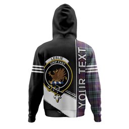 ScotsTee Shop Scottish Leslie of the Hebrides Weathered Clan Crest Tartan Hoodie Quarter Personalized