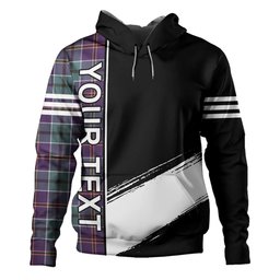 ScotsTee Shop Scottish Leslie of the Hebrides Weathered Clan Crest Tartan Hoodie Quarter Personalized
