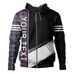 ScotsTee Shop Scottish Leslie of the Hebrides Weathered Clan Crest Tartan Hoodie Quarter Personalized